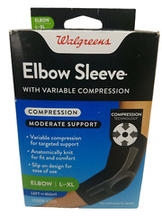Walgreens ~Elbow Sleeve With Variable Compression ~Moderate Support ~Size: L-XL
