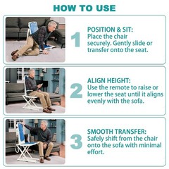 Irtme Electric Lift Chair for Elderly, Foldable Bath & Floor Lift Remote, 308Lbs