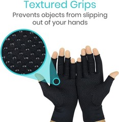 Vive Copper Fingerless Arthritis Gloves Pain Relief for Men & Women Small
