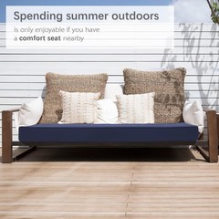 Favoyard Outdoor Bench Cushion 48 x 18 Inch Waterproof Patio 48 x 18 In, Blue