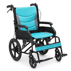 [FDA APPROVED]Lightweight Foldable Transport Wheelchair w/Handbrakes & Footrest