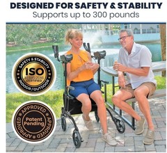 Mobility Upright Walker with Seat, for Seniors, Women – Stand Up Rollator