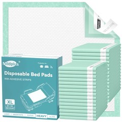 Disposable Bed Pads with Adhesive Strip 30″ x 36″ (50 Count), Super Absorbent…