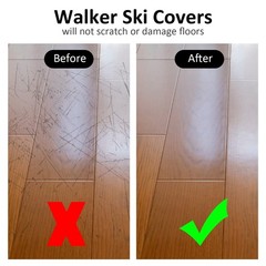 Geyoga 4 Pair Walker Ski Glide Covers 2.36 x 1.18 inches, Black