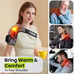 Electric Heated Shoulder Massager with Vibration Massage Brace Joint Pain Relief