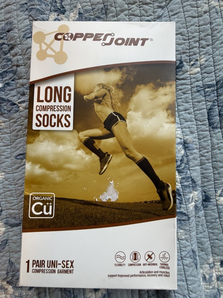 CopperJoint Long Compression Socks/Hose Anti-Microbial Thermal 1 Pair Unisex XL