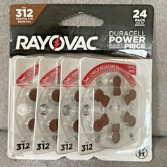 Rayovac Unisex Size 312 Hearing Aid Batteries Brown 24 Pack Zinc Air 1.45V 312CR