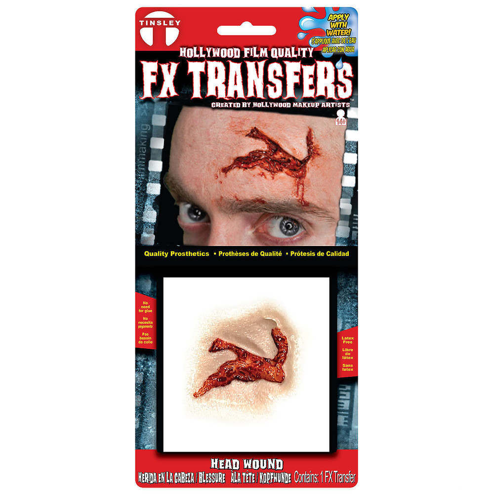 Tinsley Transfers Head Wound 3D FX Transfer Prosthetics – Morris Costumes