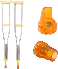 6PCS Heavy Duty Cane Tips and Crutch Tips, 3/4” 19mm & 7/8” 22mm Orange Rubber R