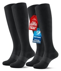PULIOU Cooling Compression Socks for Women Men, 20-30 mmHg Small-Medium Black