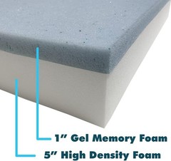 Customizable Gel-Infused Memory Foam Cushion 6″x16″x17″ – Comfortable & Durable