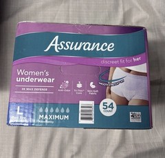Assurance Women’s Maximum Absorbancy Underwear, Large , (54 Count)