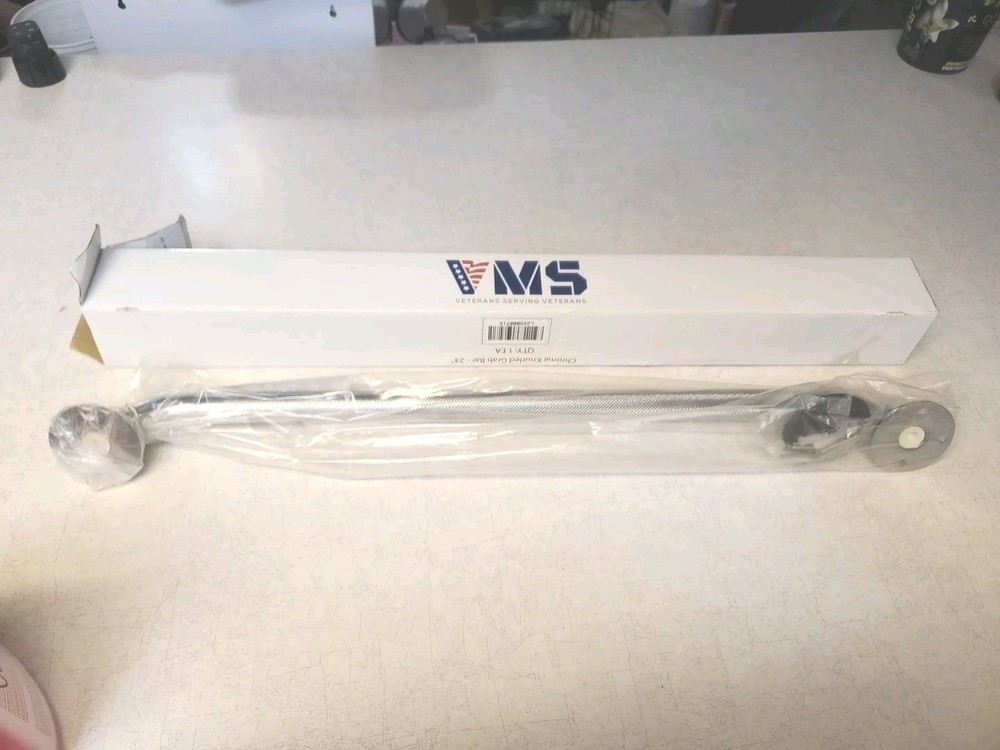 Vms 24 Inch Grab Bar, Knurled Chrome