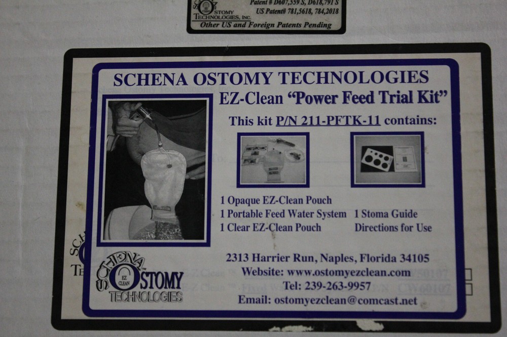 Schena Ostomy Technologies “ EZ-Clean Power Feed Trial Kit“ P/N 211-PFTK-11