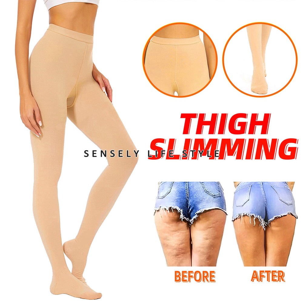 Slimming Compression Pantyhose Stockings for Women 20-30 mmHg Black Nude Tights
