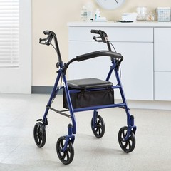 McKesson Upright Rollator Walker 300 lbs. 31 to 35” Handle Height 146-10257BL-1