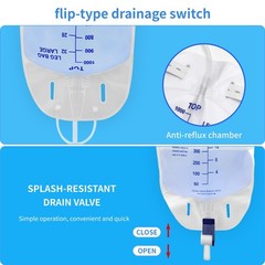 5 Pack 1000mL Catheter Leg Bags for Men and Women,Urinary Drainage Bag with A…