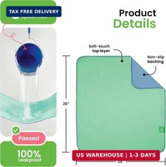 IMPROVIA® Washable Underpads, 34″ x 36″ (Pack of 4) – Heavy Absorbency Reusable