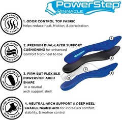 PowerStep Original Insole Full Length Orthotic Arch Supports-FSA HSA eligible