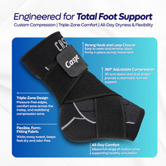 Caspe 2X Ankle Support Brace Compression Sleeve Socks Elastic Foot Pain Relief