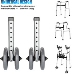 2 Pack Dual-Wheel for Walkers – 5 Inches Replacement Front Walker Wheels, All…