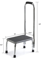 Step Stool with Handle for Adults Seniors Elderly Non Slip Medical Bed Bathroom