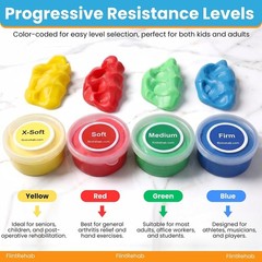 3 Oz Therapy Putty – 4 Pack for Stress Relief & Muscle Strengthening – Non-Toxic