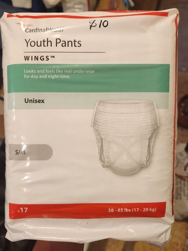 Cardinal Health Youth Pull Ups/Diapers Packages -NEW- Size: S/M (38-65lb) 68ct