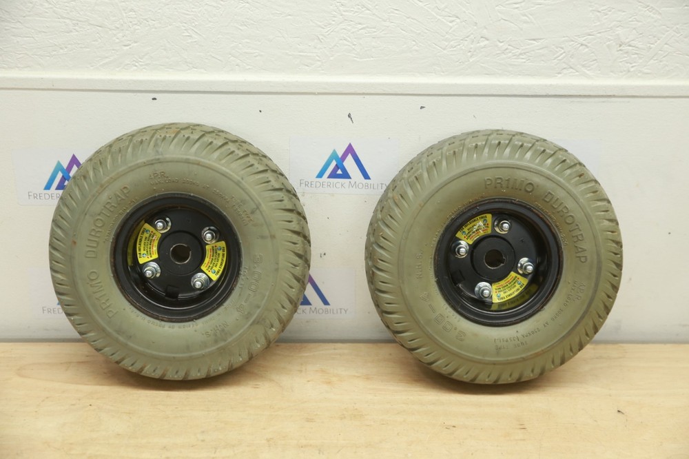 PAIR of Jazzy Select 10″x3″ 3.00-4 FLAT FREE Drive Wheels Tires for Ultra, GT, 6