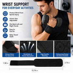 Wrist Support Brace Wrap Adjustable Strap for Gym Sports Left Right Hand