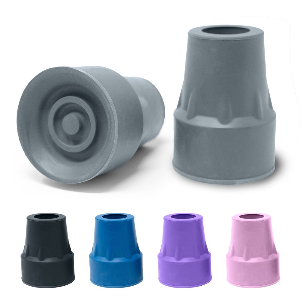 Steel-Reinforced 7/8″ Walker/Crutch Rubber Tips – 1 Pair – Any Color