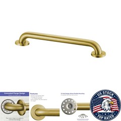 Durable 18-Inch Stainless Steel Grab Bar – Concealed Mounting in Gold Finish