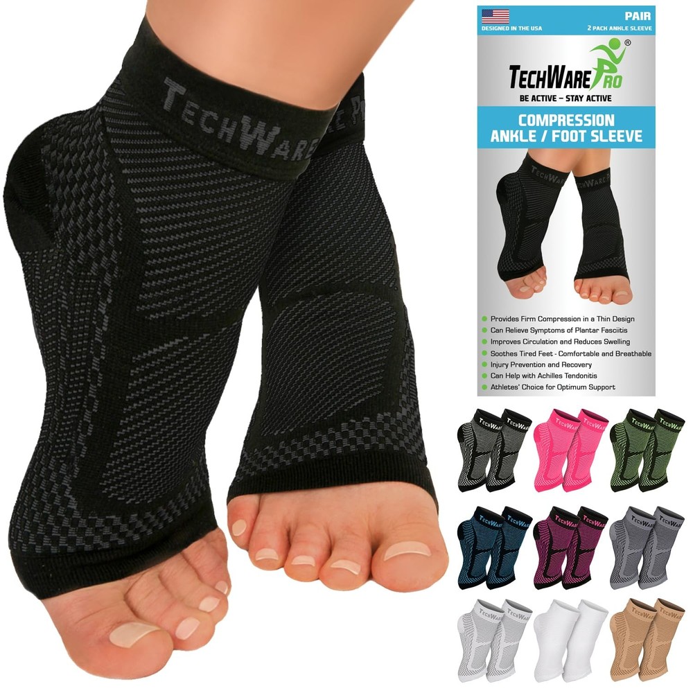 Ankle Brace Compression Sleeve Relieves Achilles Tendonitis, Joint Pain. Pla…