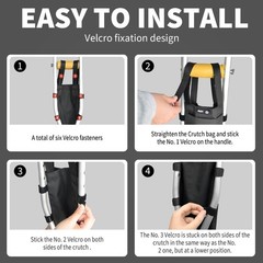 Crutch Bag Water-Resistant Pouch Accessory Storage Cup Pocket Holder Black