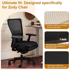 Natural Latex Seat Cushion for Haworth Zody Chair Ergonomic Black