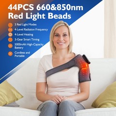 660nm Red Light & 850nm Near Infrared Light Therapy Heated Knee Massage Brace