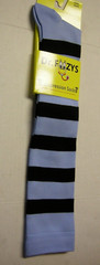 Knee High Compression Socks By Dr. Foozys, Light Blue & Black Stripes, One Size