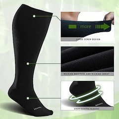 Wide Calf Compression Socks for Women&Men XX-Large 3 Pair-black/White/Grey