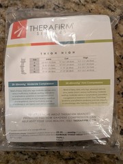 Therafirm Compression Thigh High Stockings 20-30 mmHg Small, single leg, „Sand“