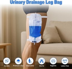 10pcs 1000ml Sterile Urinary Drainage Bags Anti-Reflux Valve & Straps Men Women
