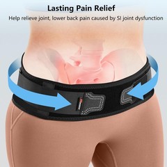 SueStar Sacroiliac Belt with Removable 3D XL (Hip Size39.4-45.3）, Grey