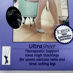NEW Jobst Ultrasheer Knee High Black Compression Stockings Sock Circulation