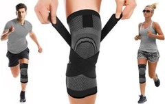 DCF Knee Compression Sleeve Large 17 19 Inch Pain Relief Support Brace Black Fit