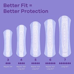 66-Count Always Discreet Incontinence Pads Size 6 Peach Extra Heavy Protection