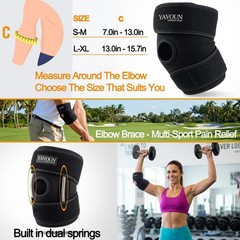 Elbow Brace, Adjustable Tennis Support for 1 Count (Pack of 1), Black