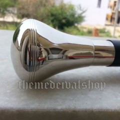 Brass Nickel Knob Handle Wooden Black Walking Stick Cane New