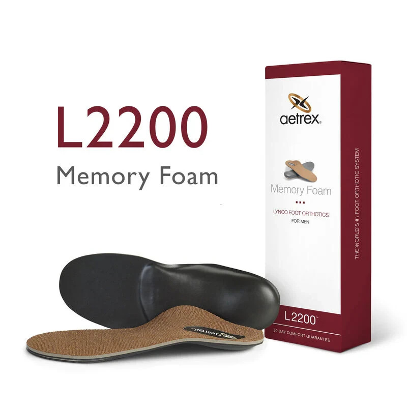 Aetrex Men’s Memory Foam L2200 Orthotics –Neutral Arch Insoles for Daily Comfort