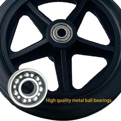 6 Inch Replacement Wheels (2-Pack) – Universal PU for 6 inches, 6-Inch Black
