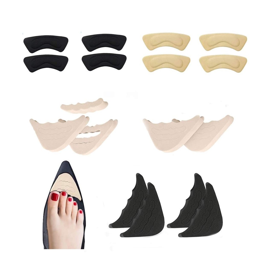 4 Pairs Adjustable Shoe Filler and 4 16 Piece Set, Black+khaki+beige