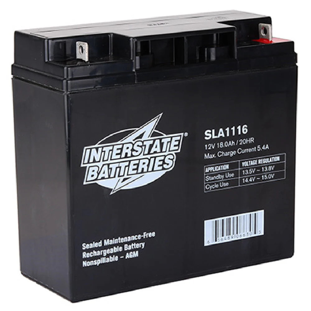 Interstate Battery SLA1116 12V 18Ah AGM Scooter Battery – OEM Equivalent
